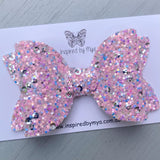 Alani Bow - Pink Blue & Silver Sequin Sparkles Glitter