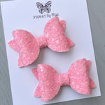 Small Mariah Piggy Clip Pair - Pink Sugar Glitter