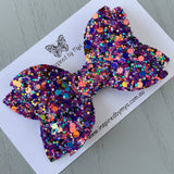 Alani Bow - Rainbow Purple Glitter