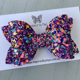 Alani Bow - Rainbow Purple Glitter