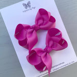 Boutique Bow Piggy Pair - Magenta Purple