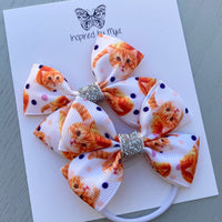 Elastic Bow Piggy Pair - Cats & Kittens