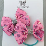 Elastic Bow Piggy Pair - LOVE