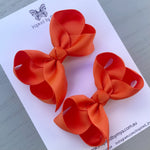 Boutique Bow Piggy Pair - Dark Orange