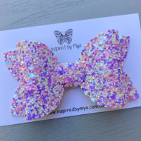 Alani Bow - Purple Pink Mix Glitter