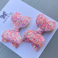 Small Alani Piggy Clip Pair - Pink & Blue Mix Glitter