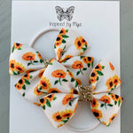 Elastic Bow Piggy Pair - Sunflowers