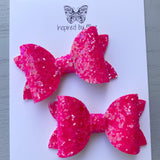 Small Mariah Piggy Clip Pair - Hot Pink