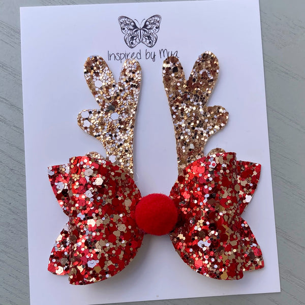 Christmas Reindeer Bow