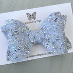 Alani Bow - Rainbow Blue Diamond Glitter