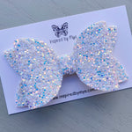 Alani Bow - Ice Blue & White Sparkles