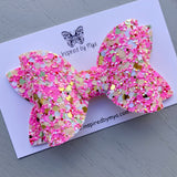 Alani Bow - Pink & Gold Mix Glitter