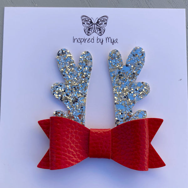 Airlie Bow - Red & Silver Reindeer