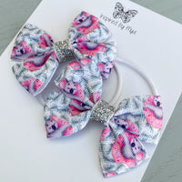 Elastic Bow Piggy Pair - Koalas