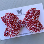 Alani Bow - Red & White Christmas Glitter