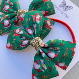 Elastic Bow Piggy Pair - Christmas