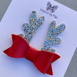 Airlie Bow - Red & Silver Reindeer