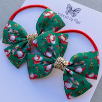 Elastic Bow Piggy Pair - Christmas