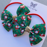 Elastic Bow Piggy Pair - Christmas