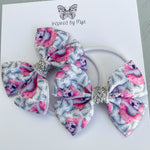 Elastic Bow Piggy Pair - Koalas