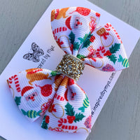 Ribbon Bow Clip - Christmas