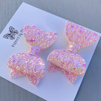 Small Mariah Piggy Clip Pair - Pink Peach Mix