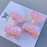 Small Mariah Piggy Clip Pair - Pink Peach Mix