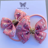 Elastic Bow Piggy Pair - Bunny Rabbits