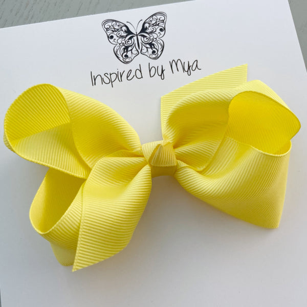 4 Inch Boutique Bow Clip - Yellow