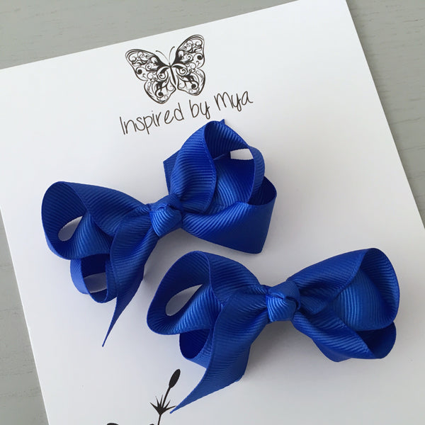 Boutique Bow Piggy Pair - Royal Blue