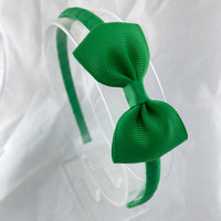 Solid Headband & Bow - Green