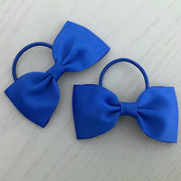 Elastic Bow Piggy Pair - Royal Blue