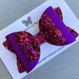 Charlotte Bow - Purple & Red Glitter