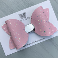 Alani Bow - Pink & Rainbow Silver