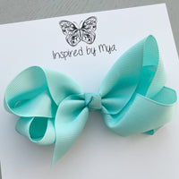 4 Inch Boutique Bow Clip - Mint