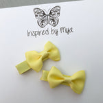 Tiny Bow Clip Piggy Pair - Yellow