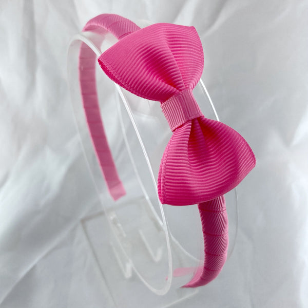 Solid Headband & Bow - Pink