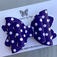 Indianna Bow - Navy Blue & White Spots