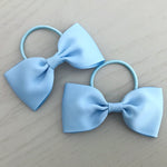 Elastic Bow Piggy Pair - Light Blue