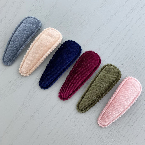 Velvet Fabric Snap Clip Set - 6cm