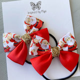 Elastic Bow Piggy Pair - Christmas