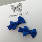 Tiny Bow Clip Piggy Pair - Royal Blue