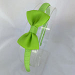Solid Headband & Bow - Lime Green