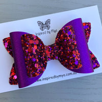 Charlotte Bow - Purple & Red Glitter