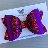 Charlotte Bow - Purple & Red Glitter