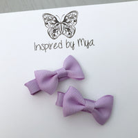 Tiny Bow Clip Piggy Pair - Light Purple