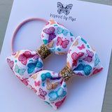 Elastic Bow Piggy Pair - Butterflies