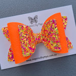 Charlotte Bow - Neon Orange Mix Glitter