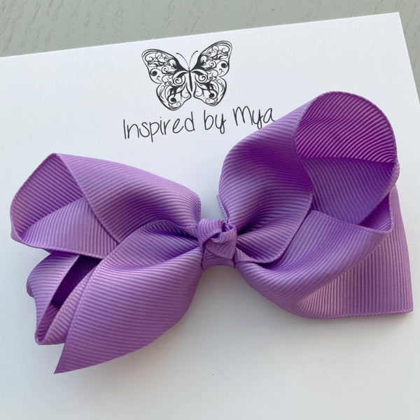 4 Inch Boutique Bow Clip - Purple