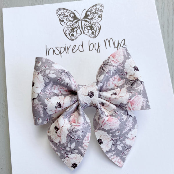 Small Everly Bow Clip - Floral
